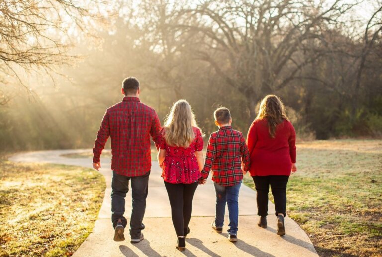 Family walking together.